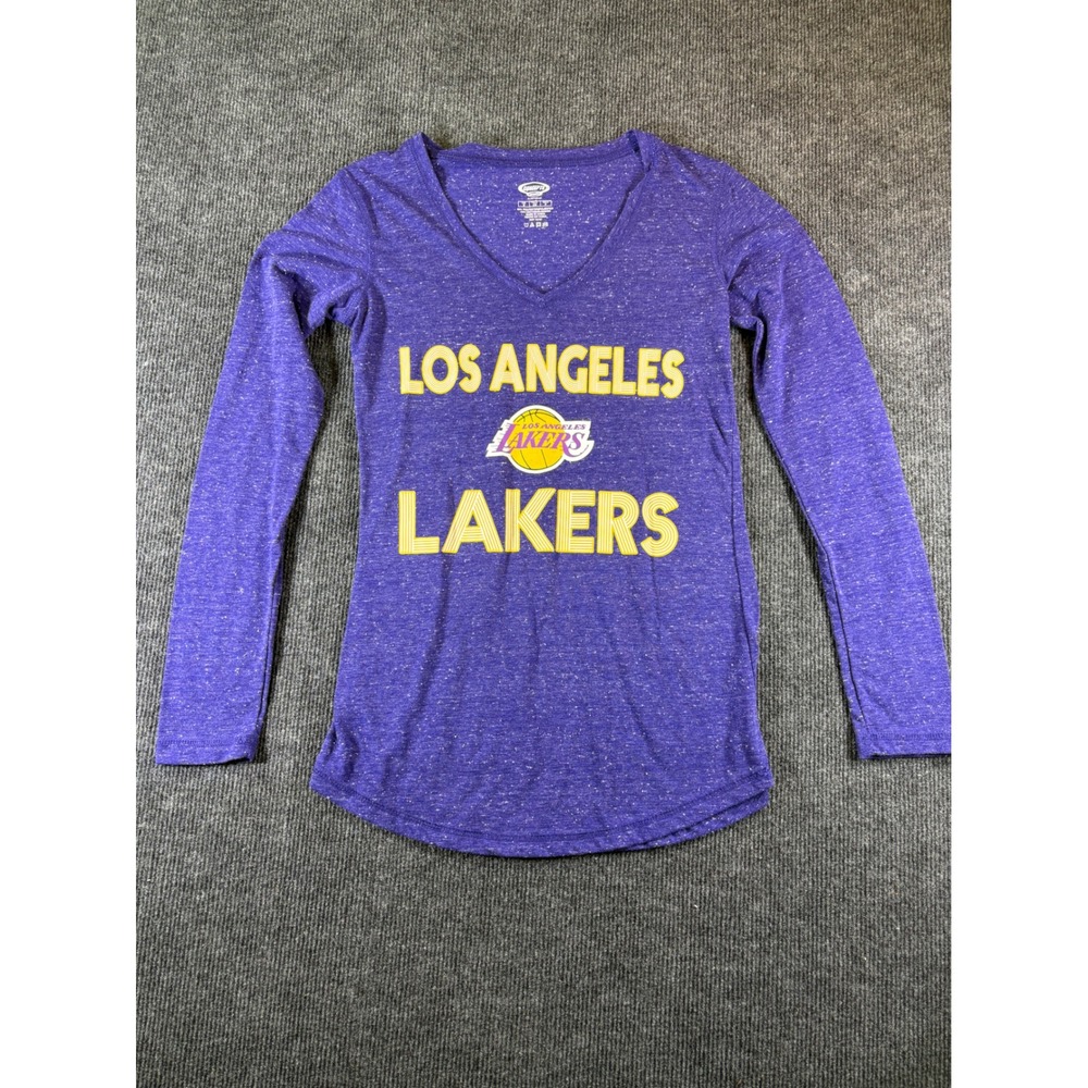 Concepts Sport Womens Los Angeles Lakers NBA V-Neck Long Sleeve Top Purple Small